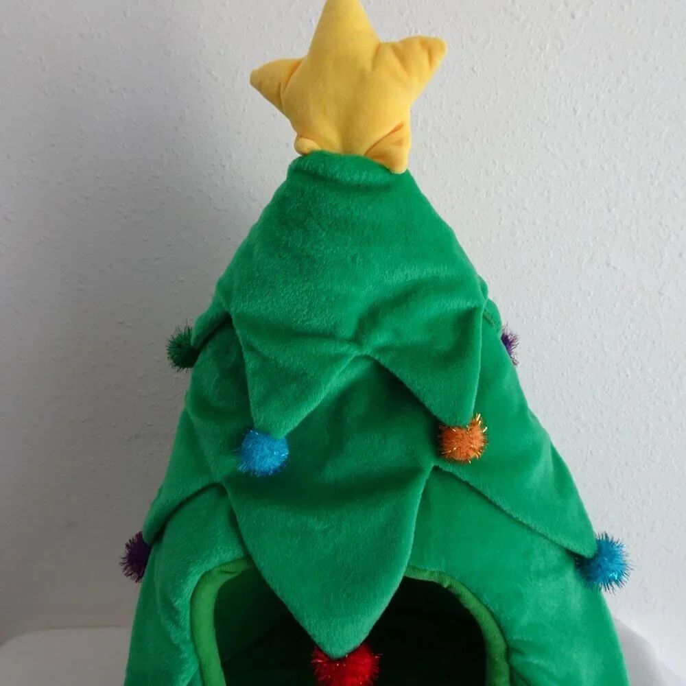 Christmas Tree Dog Cat House Pet Hut Cave Hiding Spot Cozy Area Travel